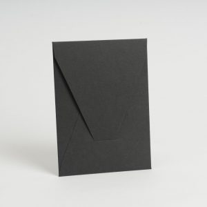 Siyah Dikey Uzun Üçgen Kapak Davetiye Zarfı (100 Adet) 14x20 cm