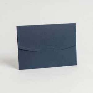 Lacivert Yatay Oval Kapaklı Davetiye Zarfı (100 Adet) 13x18 cm