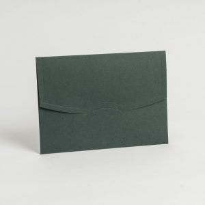 Koyu Yeşil Yatay Oval Kapak Davetiye Zarfı (100 Adet) 14x20 cm